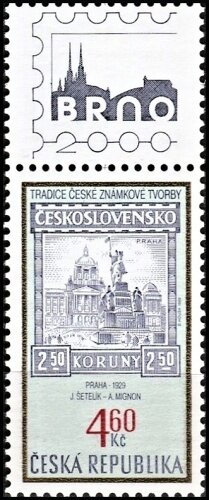 Prague, Statue of St. Wenceslas, stamp from Jaroslav Šetelík