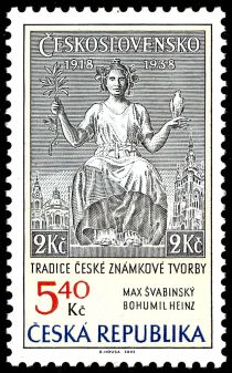 Max Švabinsky´s stamp from 1938 (figure of the Republic)