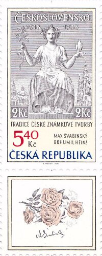 Max Švabinsky´s stamp from 1938 (figure of the Republic)