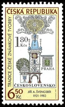 Stamp with the Green Frog sign by Jirí Švengsbír  (1970)