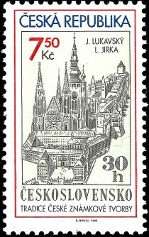 The aerial stamp from 1967 designed by Jaroslav Lukavský