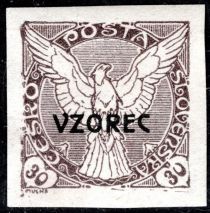 Falcon in flight overprint "VZOREC"