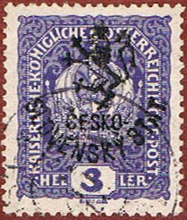 Austria Stamps Overprinted "ČESKO-SLOVENSKÝ STÁT" and Lion