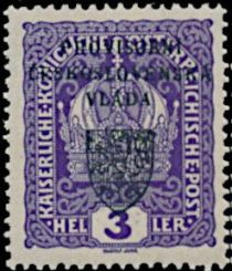 Austria Stamps Overprinted "PROVISORNÍ ČESKOSLOVENSKÁ VLÁDA"