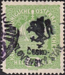 Austria Stamps Overprinted "ČESKO-SLOVENSKÝ STÁT" and Lion