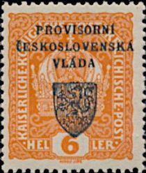 Austria Stamps Overprinted "PROVISORNÍ ČESKOSLOVENSKÁ VLÁDA"