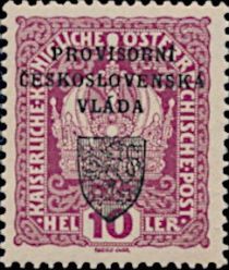 Austria Stamps Overprinted "PROVISORNÍ ČESKOSLOVENSKÁ VLÁDA"