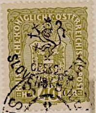 Austria Stamps Overprinted "ČESKO-SLOVENSKÝ STÁT" and Lion