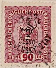 Austria Stamps Overprinted "ČESKO-SLOVENSKÝ STÁT" and Lion