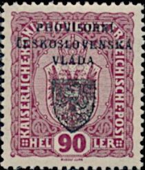 Austria Stamps Overprinted "PROVISORNÍ ČESKOSLOVENSKÁ VLÁDA"