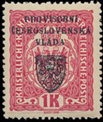 Austria Stamps Overprinted "PROVISORNÍ ČESKOSLOVENSKÁ VLÁDA"