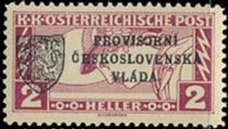 Austria Stamps Overprinted "PROVISORNÍ ČESKOSLOVENSKÁ VLÁDA"