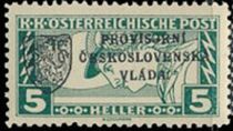 Austria Stamps Overprinted "PROVISORNÍ ČESKOSLOVENSKÁ VLÁDA"