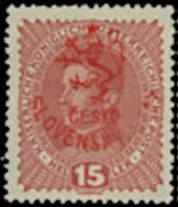 Austria Stamps Overprinted "ČESKO-SLOVENSKÝ STÁT" and Lion