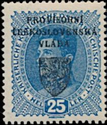 Austria Stamps Overprinted "PROVISORNÍ ČESKOSLOVENSKÁ VLÁDA"