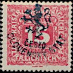 Austria Stamps Overprinted "ČESKO-SLOVENSKÝ STÁT" and Lion