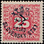 Austria Stamps Overprinted "ČESKO-SLOVENSKÝ STÁT" and Lion