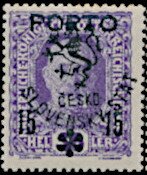 Austria Stamps Overprinted "ČESKO-SLOVENSKÝ STÁT" and Lion