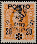 Austria Stamps Overprinted "ČESKO-SLOVENSKÝ STÁT" and Lion