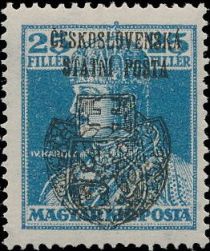 Hungar. King Charles Stamp ovpr. ČESKOSLOVENSKÁ STÁTNÍ POŠTA