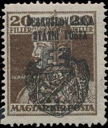 Hungar. King Charles Stamp ovpr. ČESKOSLOVENSKÁ STÁTNÍ POŠTA