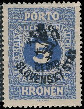 Austria Stamps Overprinted "ČESKO-SLOVENSKÝ STÁT" and Lion