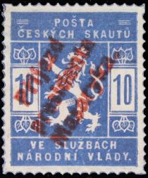 Czech Lion overprinted