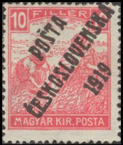 Hungarian Stamps from 1916 overprinted