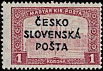 Hungarian Parliament Stamp overprinted ČESKO SLOVENSKÁ POŠTA