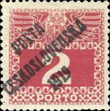 Austrian Postage Due Stamps from 1908/13 overprinted