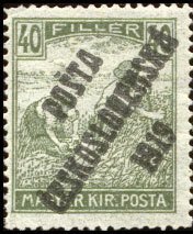 Hungarian Stamps from 1916-18 overprinted