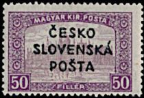 Hungarian Parliament Stamp overprinted ČESKO SLOVENSKÁ POŠTA