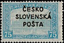 Hungarian Parliament Stamp overprinted ČESKO SLOVENSKÁ POŠTA