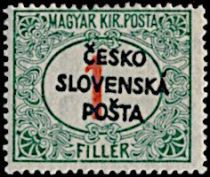 Hungarian Postage Due Stamp ovpr. ČESKO SLOVENSKÁ POŠTA