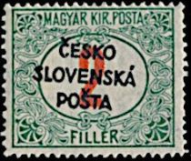 Hungarian Postage Due Stamp ovpr. ČESKO SLOVENSKÁ POŠTA