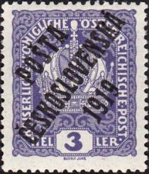 Austrian Stamps of 1916-18 overprinted in black or blue