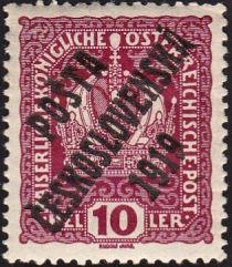 Austrian Stamps of 1916-18 overprinted in black or blue