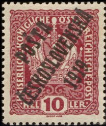 Austrian Stamps of 1916-18 overprinted in black or blue