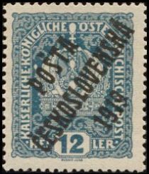 Austrian Stamps of 1916-18 overprinted in black or blue