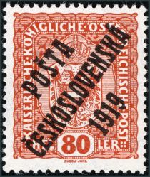 Austrian Stamps of 1916-18 overprinted in black or blue