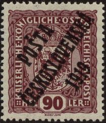 Austrian Stamps of 1916-18 overprinted in black or blue