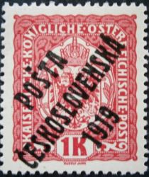 Austrian Stamps of 1916-18 overprinted in black