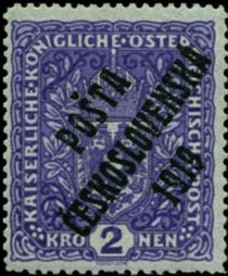 Austrian Stamps of 1916-18 overprinted, slender format