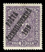 Austrian Stamps of 1916-18 overprinted, broad format