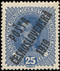 Austrian Stamps of 1916-18 overprinted in black or blue