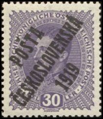 Austrian Stamps of 1916-18 overprinted in black or blue