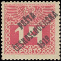 Austrian Postage Due Stamps from 1908/13 overprinted