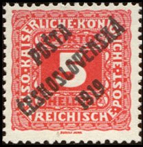 Austrian Postage Due Stamps from 1916 overprinted