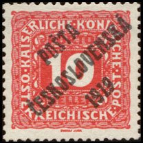 Austrian Postage Due Stamps from 1916 overprinted