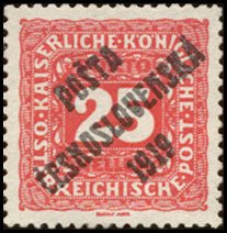 Austrian Postage Due Stamps from 1916 overprinted